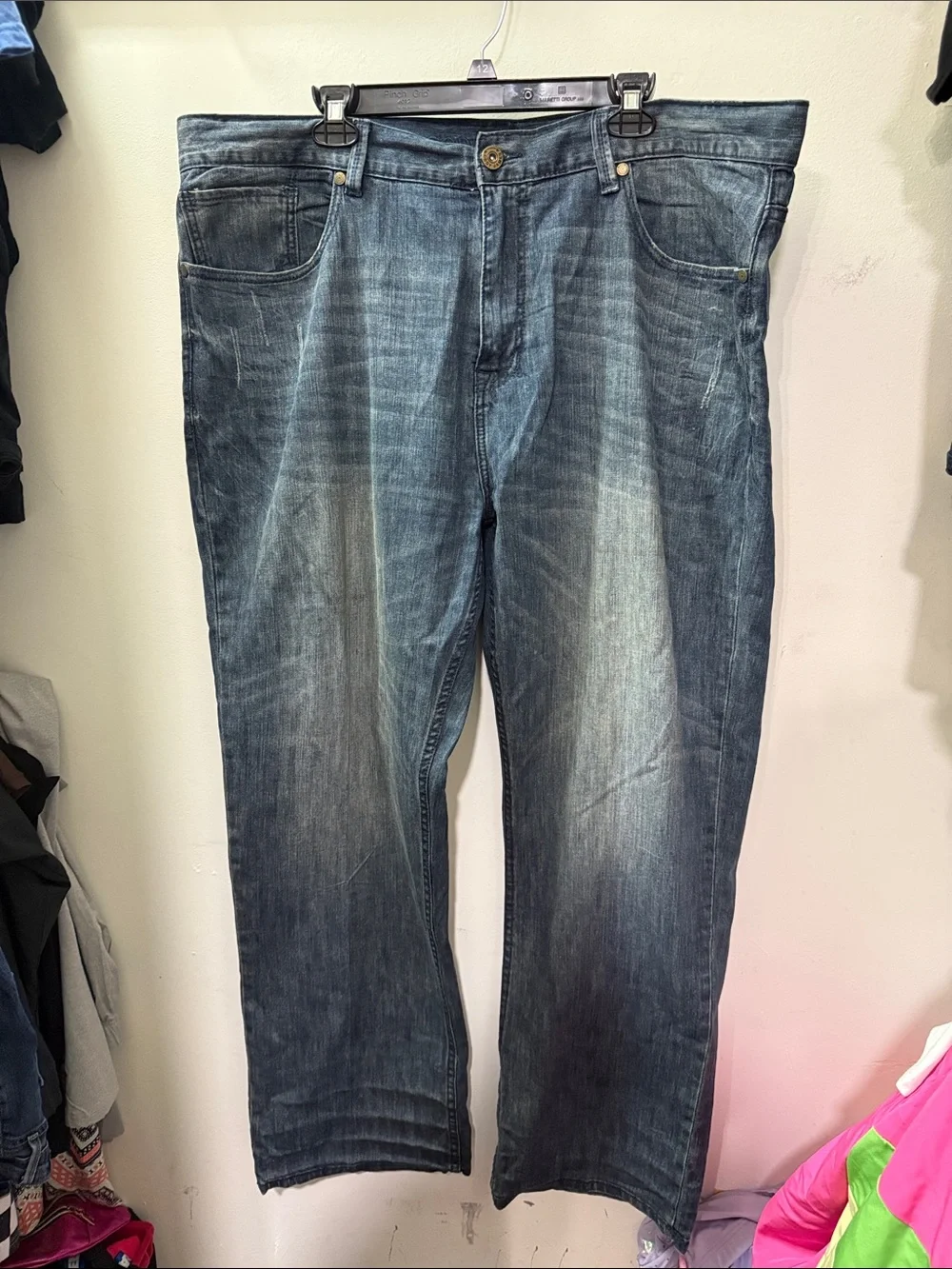 Men's Straight Fit Blue Washed Jeans
